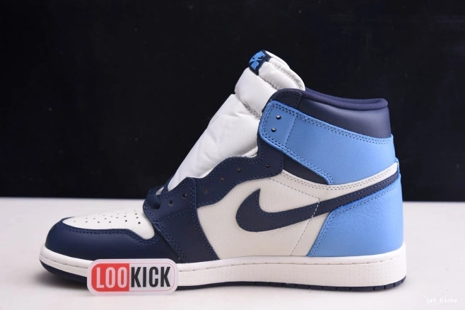 1st Kicks Retro OG Jordan High 1 Obsidian Air 555088-140 0705